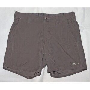 Huk Low Country Men's Hybrid Flat Front Belted Stretch Fishing Shorts Size Large